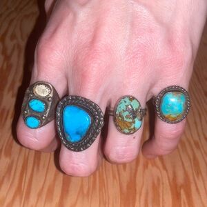 Sold individually: vintage silver & turquoise rings southwest jewelry ring west